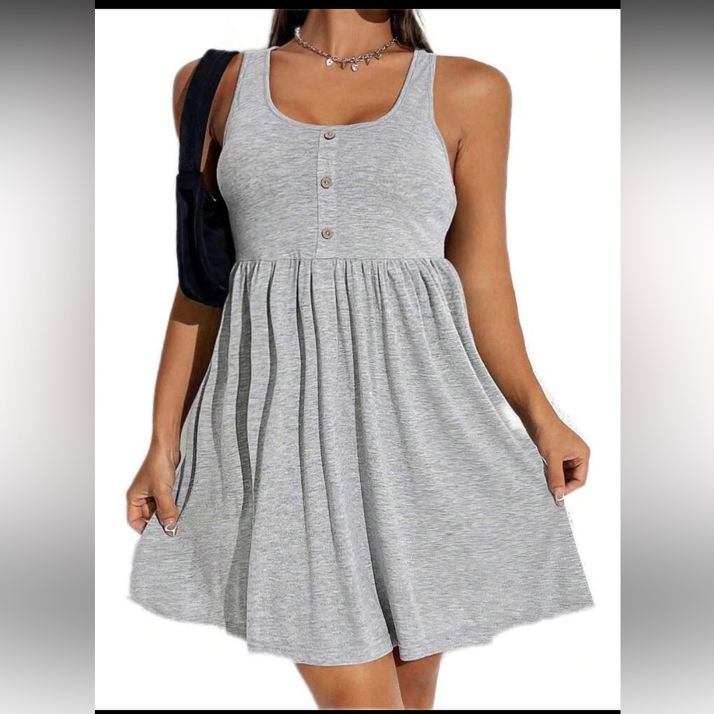 SHEIN Light Gray Sleeveless Mini Dress